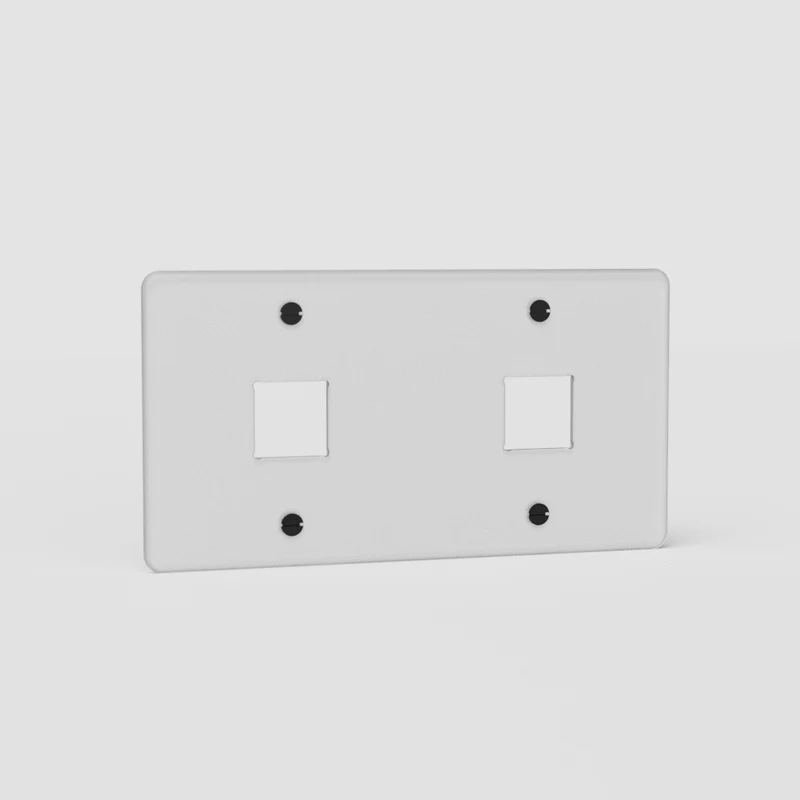 Kew Double 2x Keystone Module Plate - Clear | Black
