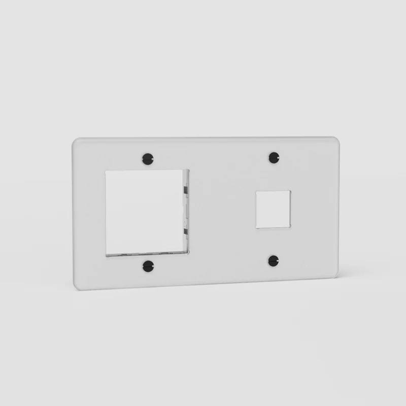 Kew Double 1x Keystone & 1x 45mm Module Plate - Clear | Black