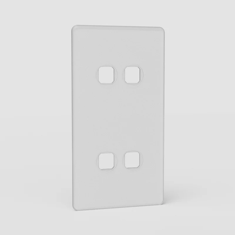 Kew Double 4x Vertical Switch Plate - Clear