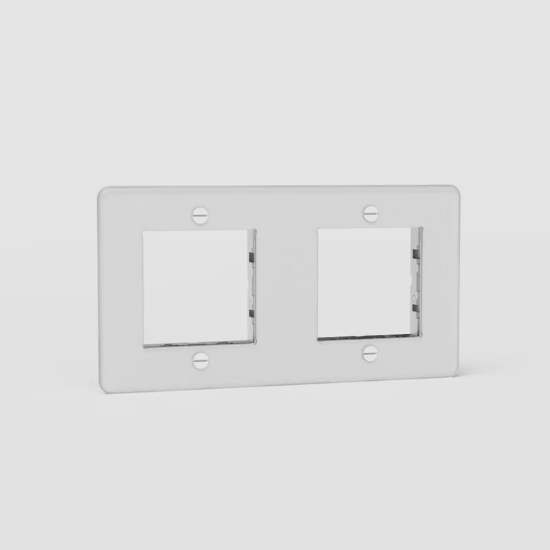 Kew Double 45mm Module Plate - Clear | White