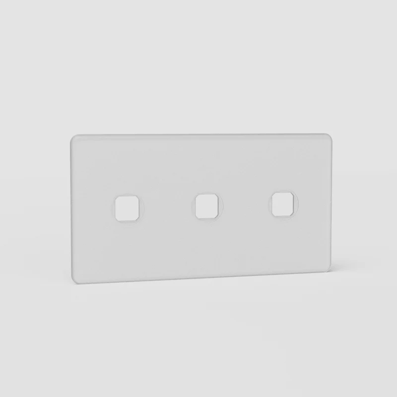 Kew Double 3x Switch Plate - Clear