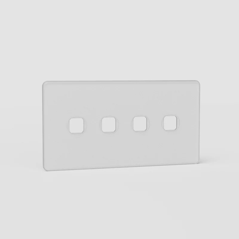 Kew Double 4x Switch Plate - Clear