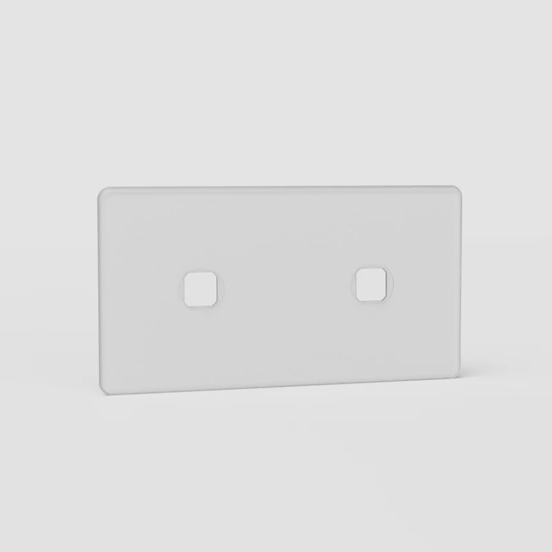 Kew Double 2x Switch Plate - Clear