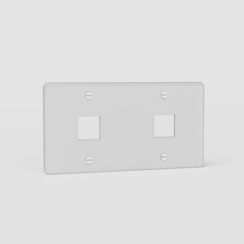 Kew Double 2x Keystone Module Plate - Clear | White