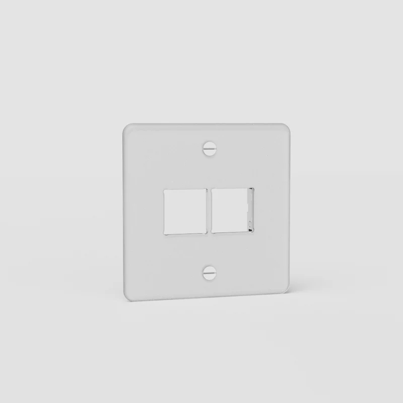 Kew Single 2x Keystone Module Plate - Clear | White