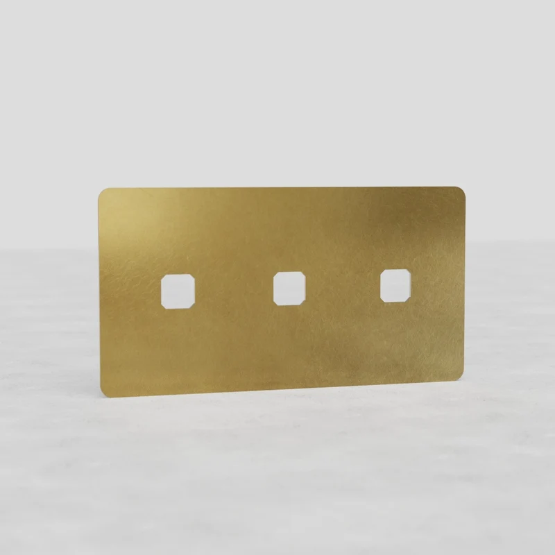 Kew Double 3x Switch Plate - Antique Brass