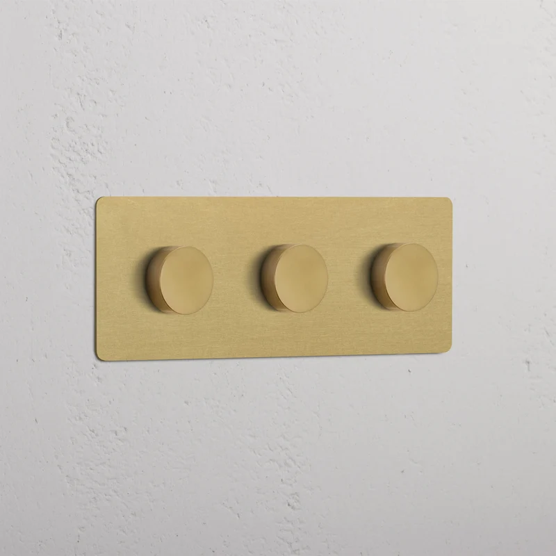 Kew Triple 3x Multiway Dimmer Switch - Antique Brass