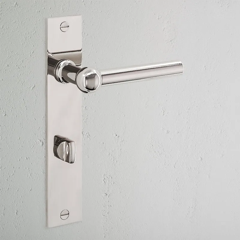 Harper Long Plate Sprung Door Handle & Thumbturn - Polished Nickel