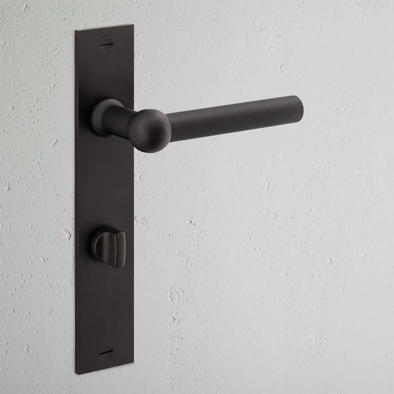 Harper Long Plate Sprung Door Handle & Thumbturn - Bronze