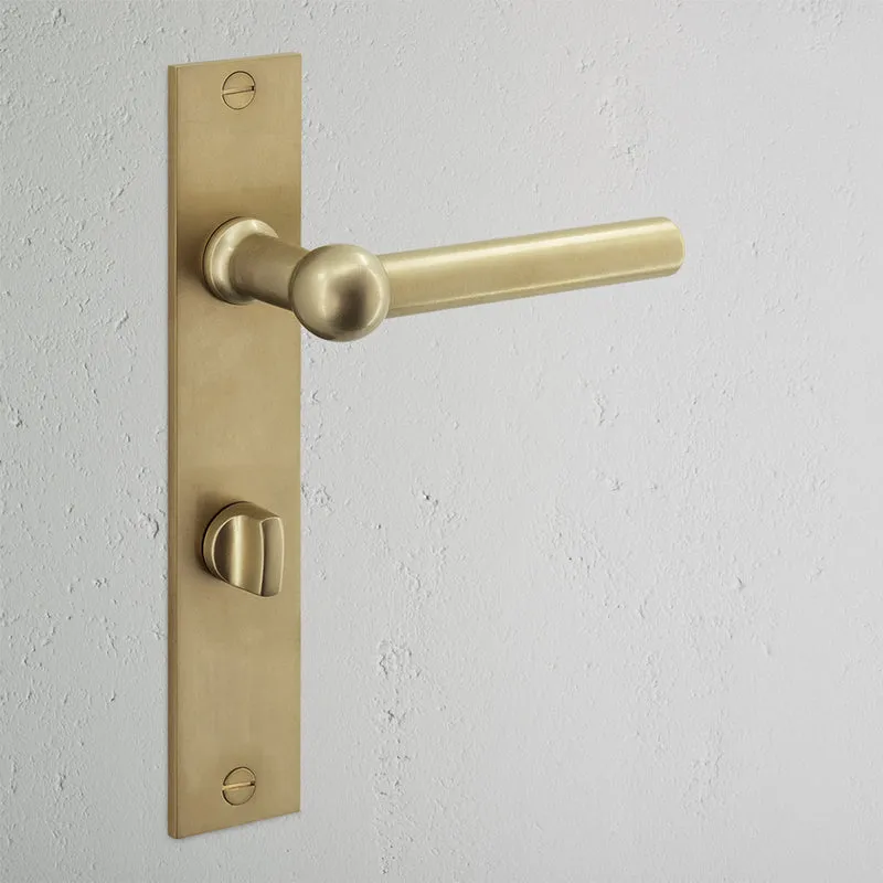 Harper Long Plate Sprung Door Handle & Thumbturn - Antique Brass