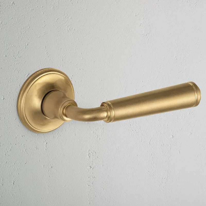Digby Sprung Door Handle - Antique Brass