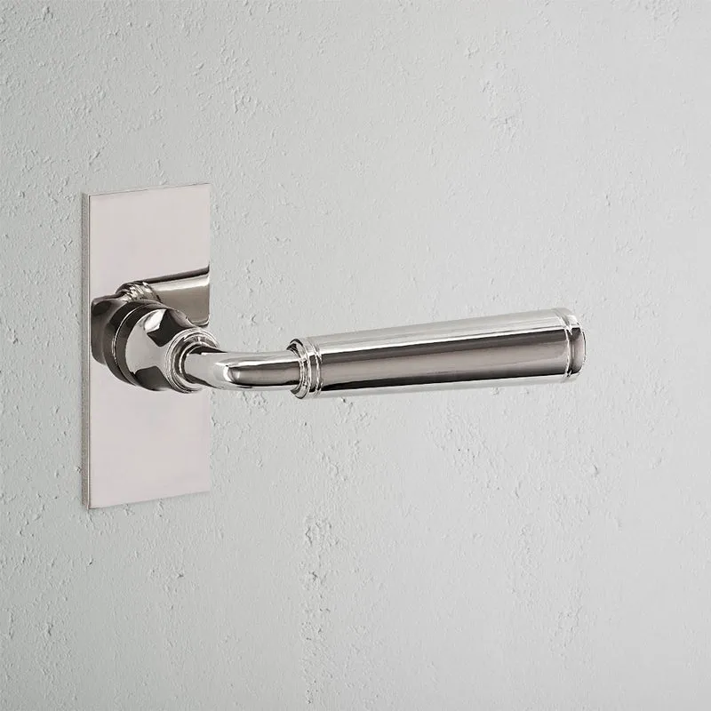 Digby Short Plate Fixed Door Handle - Polished Nickel