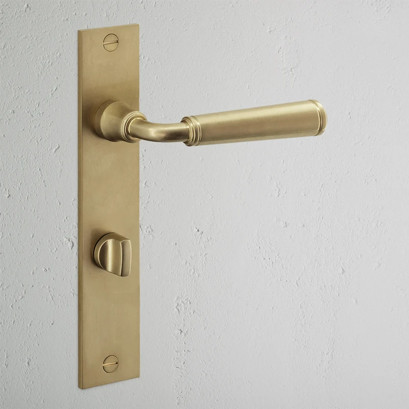Digby Long Plate Sprung Door Handle & Thumbturn - Antique Brass