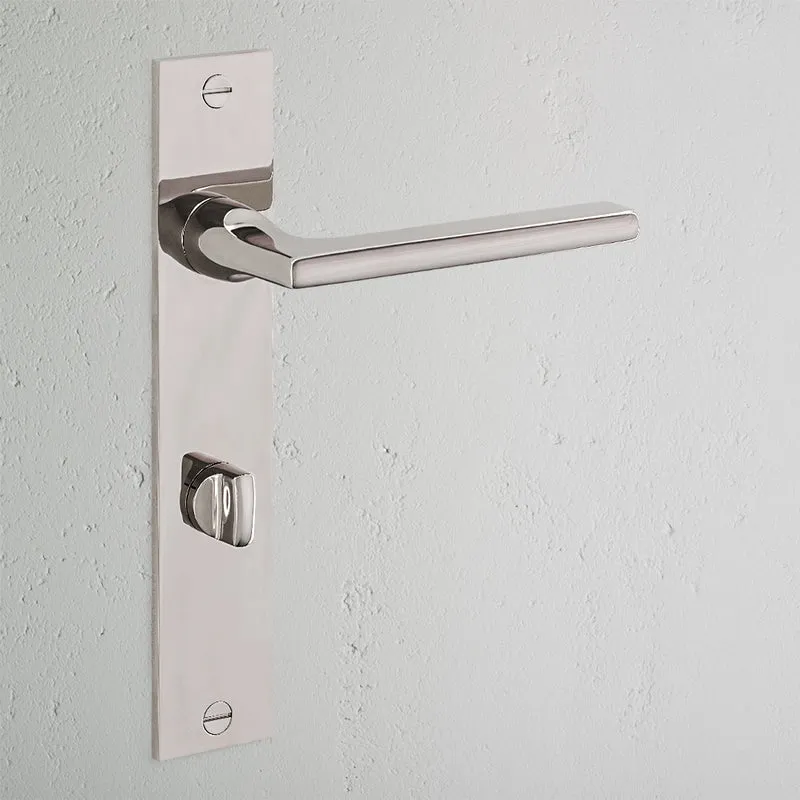 Clayton Long Plate Sprung Door Handle & Thumbturn - Polished Nickel