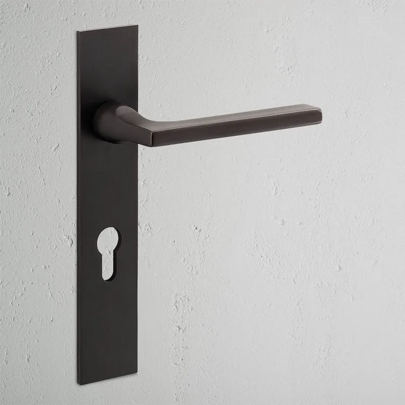 Clayton Long Plate Unsprung Door Handle & Euro Lock – Bronze
