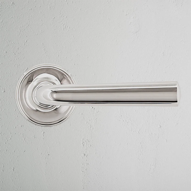 Apsley Unsprung Door Handle - Polished Nickel