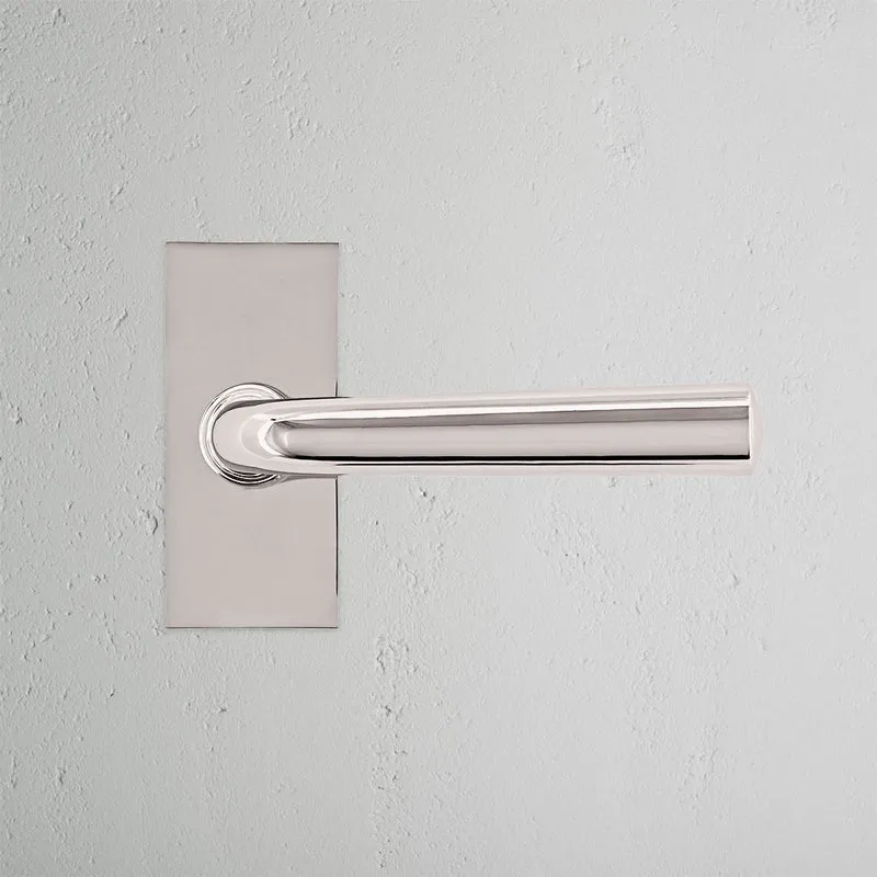 Apsley Short Plate Fixed Door Handle - Polished Nickel