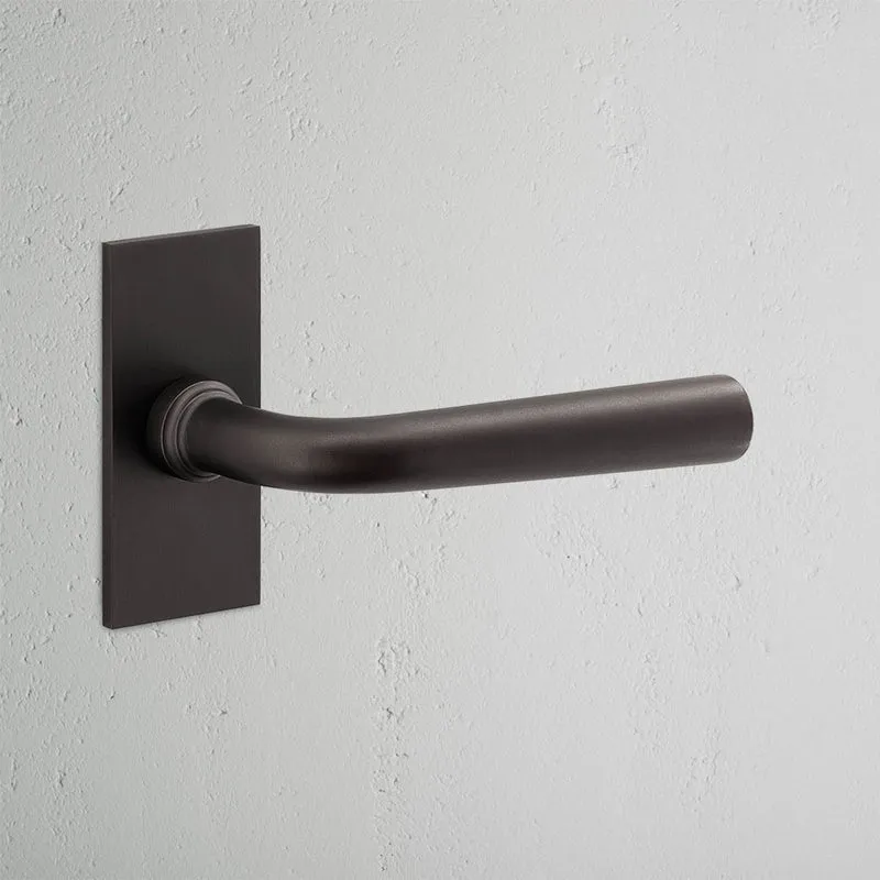 Apsley Short Plate Fixed Door Handle - Bronze