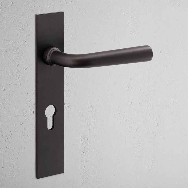 Apsley Long Plate Unsprung Door Handle & Euro Lock – Bronze