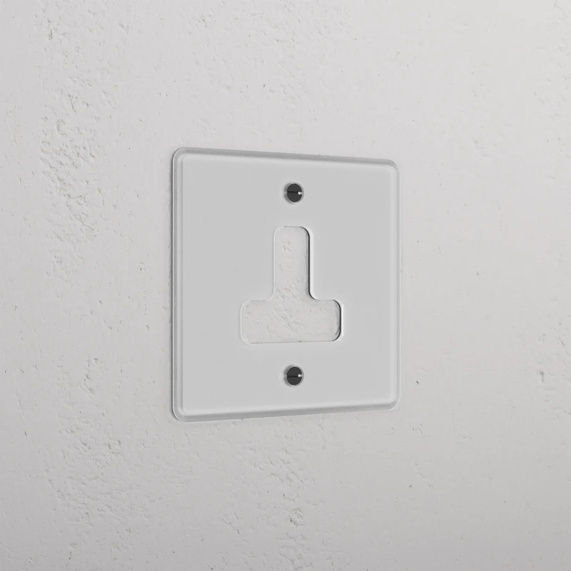 Single Unswitched Socket Plate - Clear