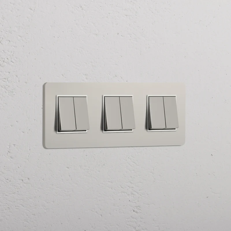 Grove Triple 6x Rocker Switch - Polished Nickel | White