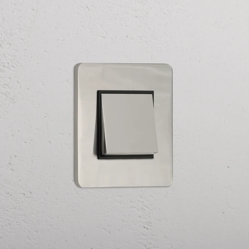 Grove Single Intermediate Rocker Switch - Polished Nickel | Black
