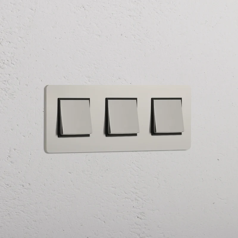 Grove Triple 3x Rocker Switch - Polished Nickel | Black