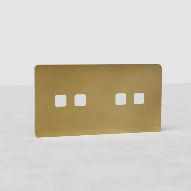 Grove Double 4x Switch Plate - Antique Brass