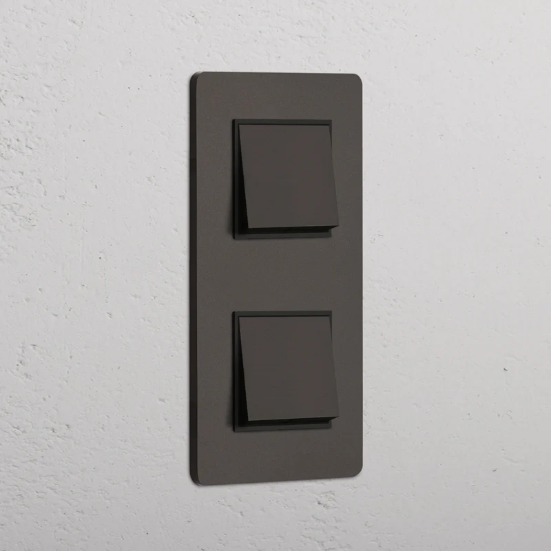 Grove Double 2x Vertical Rocker Switch - Bronze | Black