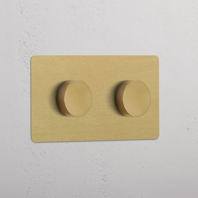 Kew Double 2x Multiway Dimmer Switch - Antique Brass