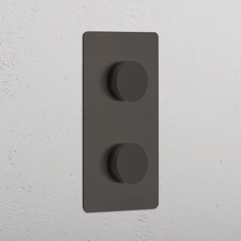 Kew Double 2x Vertical Multiway Dimmer Switch - Bronze