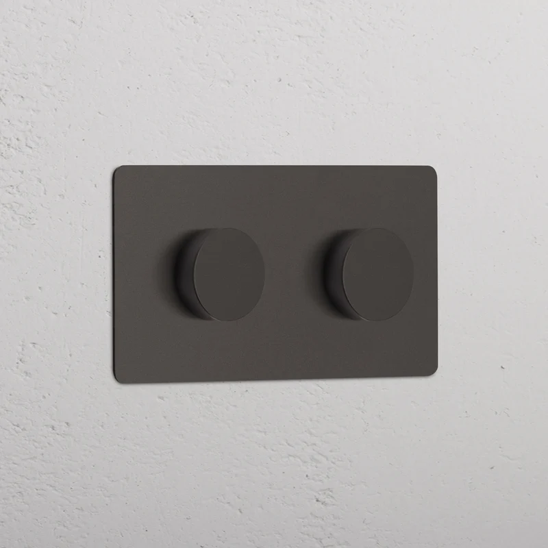 Kew Double 2x Multiway Dimmer Switch - Bronze