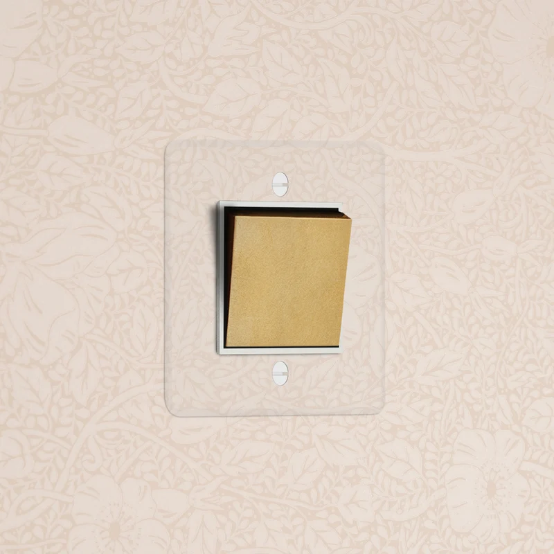 Kew Single Retractive Rocker Switch - Clear Antique Brass | White