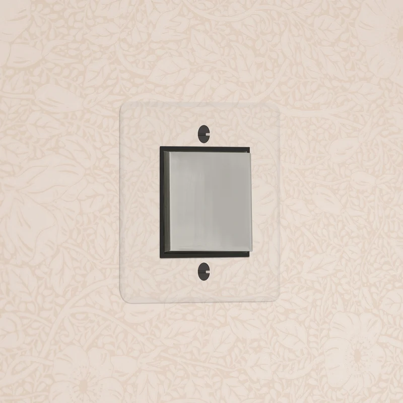 Kew Single Centre Retractive Rocker Switch - Clear Polished Nickel | Black