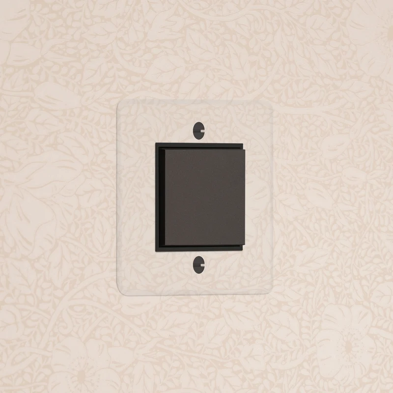 Kew Single Centre Retractive Rocker Switch - Clear Bronze | Black