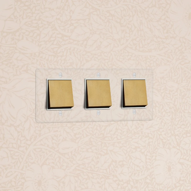 Kew Triple 3x Rocker Switch - Clear Antique Brass | White