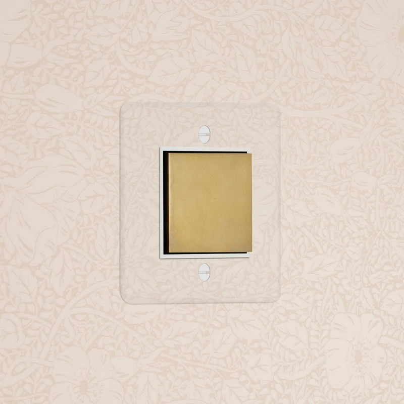 Kew Single Centre Retractive Rocker Switch - Clear Antique Brass | White