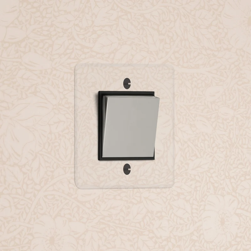 Kew Single Retractive Rocker Switch - Clear Polished Nickel | Black