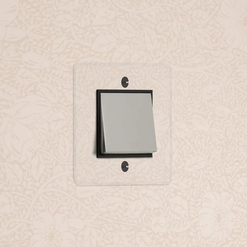 Kew Single Intermediate Rocker Switch - Clear Polished Nickel | Black
