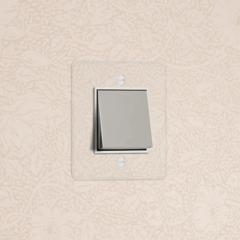 Kew Single Intermediate Rocker Switch - Clear Polished Nickel | White