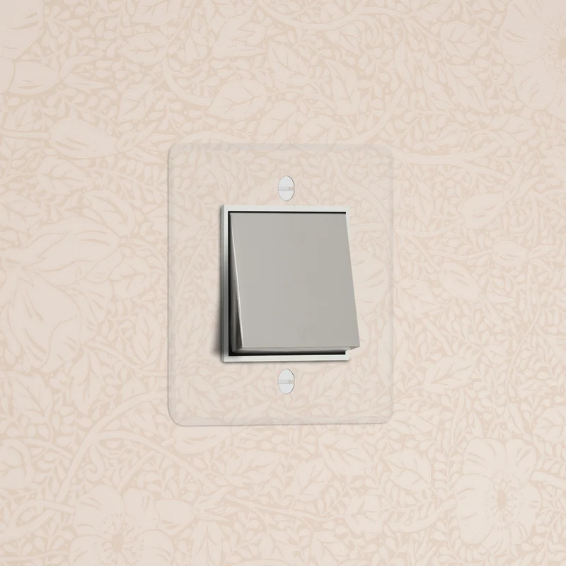 Kew Single Rocker Switch - Clear Polished Nickel | White