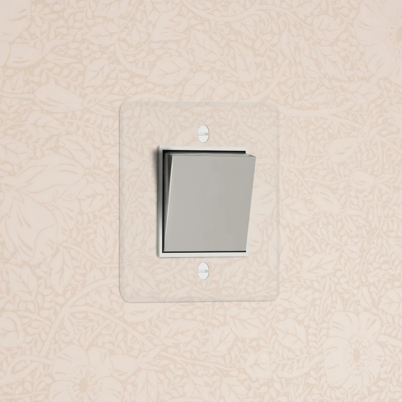 Kew Single Retractive Rocker Switch - Clear Polished Nickel | White