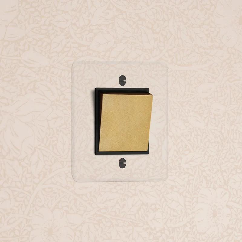 Kew Single Retractive Rocker Switch - Clear Antique Brass | Black