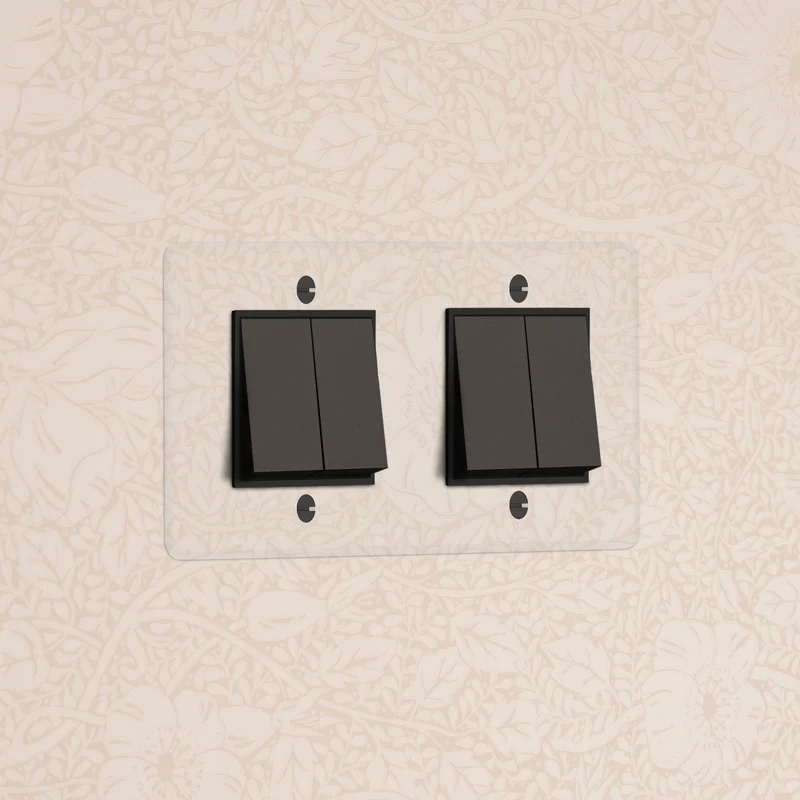 Kew Double 4x Rocker Switch - Clear Bronze | Black