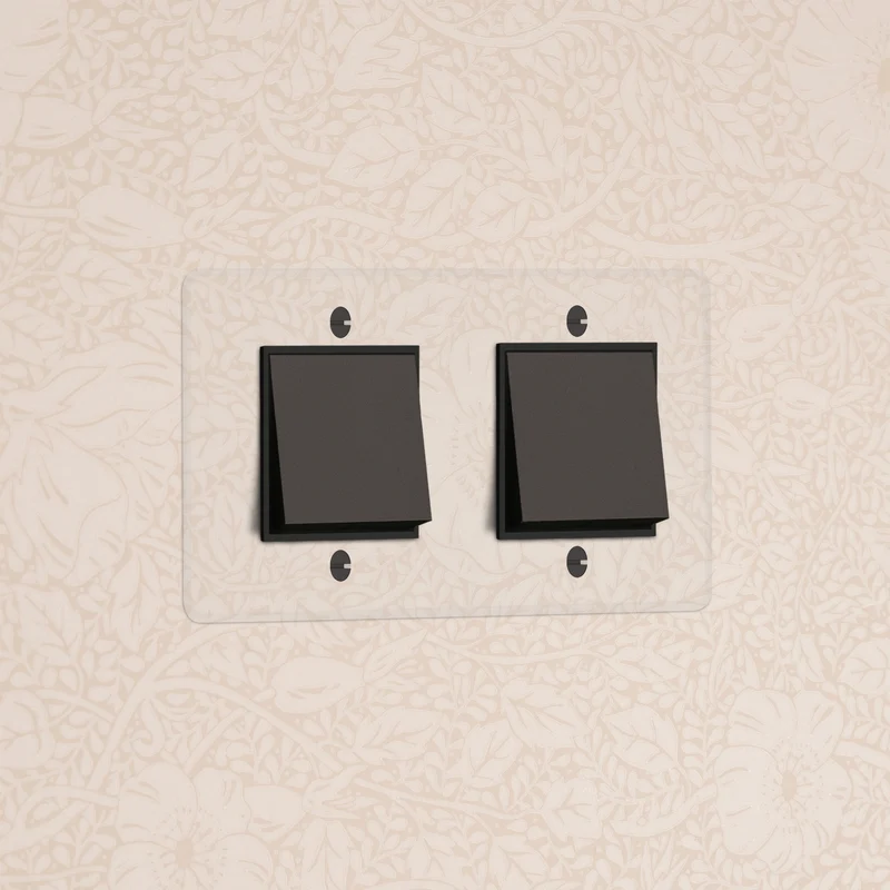 Kew Double 2x Rocker Switch - Clear Bronze | Black