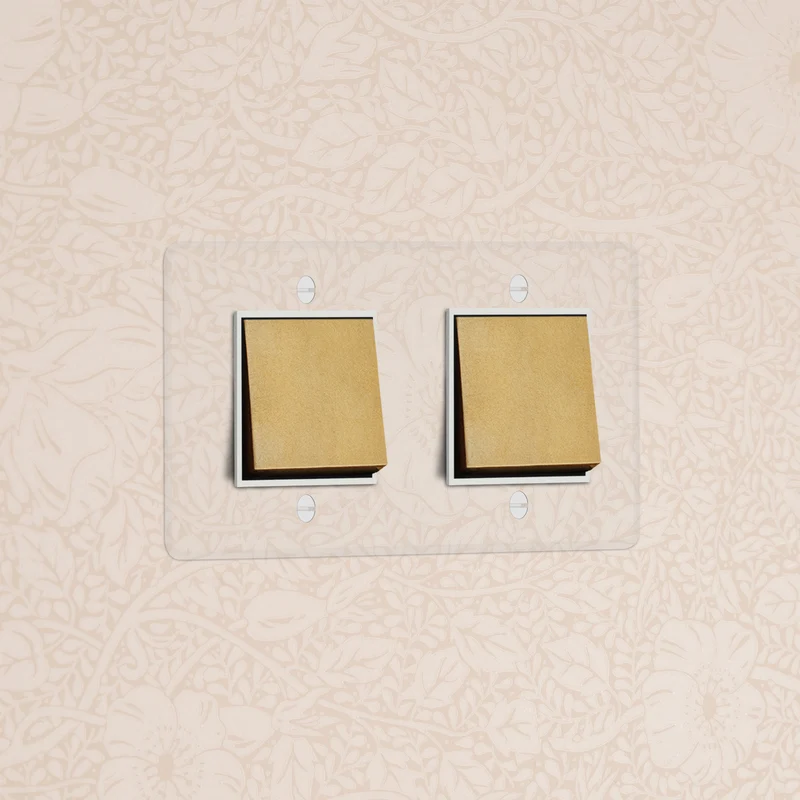 Kew Double 2x Rocker Switch - Clear Antique Brass | White
