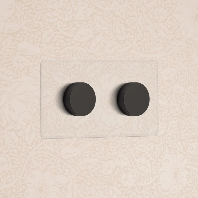 Kew Double 2x Dimmer Switch - Clear Bronze