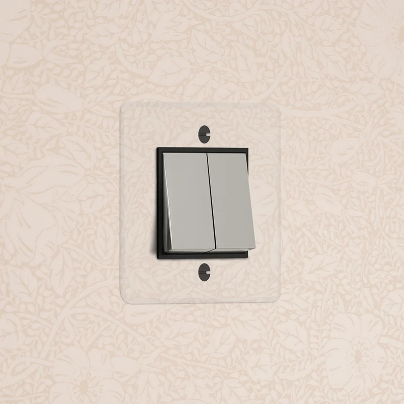 Kew Single 2x Rocker Switch - Clear Polished Nickel | Black