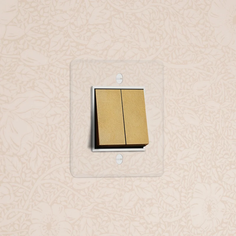 Kew Single 2x Rocker Switch - Clear Antique Brass | White