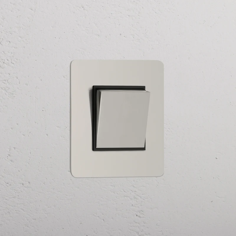 Kew Single Retractive Rocker Switch - Polished Nickel | Black